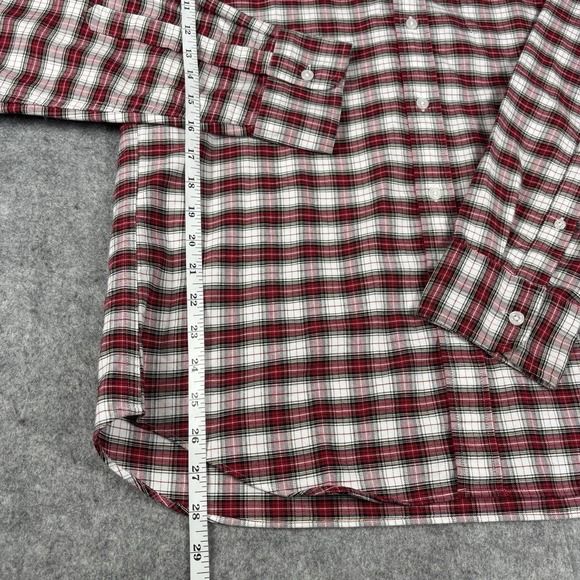 J Crew Oxford Button Down Shirt Men's L Red Plaid Long Sleeve - Picture 4 of 9